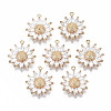 Brass Micro Pave Cubic Zirconia Pendants X-KK-S359-008-RS-1