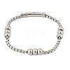 304 Stainless Steel Ball Chain Bracelets for Women Men BJEW-Z087-22P-4