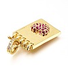 Brass Micro Pave Cubic Colorful Zirconia Pendants ZIRC-SZ0001-28-3