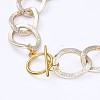 Aluminum Textured Curb Chain Bracelets & Necklaces Jewelry Sets SJEW-JS01094-02-9
