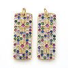 Brass Micro Pave Cubic Zirconia Pendants KK-K242-06G-1