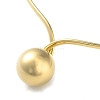 304 Stainless Steel Round Ball Pendant Choker Necklaces NJEW-D058-01G-2