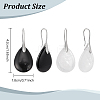 ANATTASOUL 2 Pairs 2 Style Natural Quartz Crystal & Dyed & Heated Black Agate Teardrop Dangle Earrings with Brass Pins for Women EJEW-AN0004-41-2