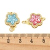 Rack Plating Brass Micro Pave Cubic Zirconia & Shell & Enamel Box Clasps KK-S373-02G-3