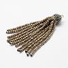 Electroplate Glass Bead Tassel Big Pendants EGLA-P023-10-1