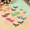 4 Pairs 4 Colors Butterfly Alloy & Acrylic Hoop Earrings EJEW-TA0001-88A-8