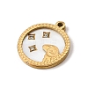 12 Constellations 304 Stainless Steel & Natural Shell & Rhinestone Pendants SA-CBAA9A2-06G-03-2