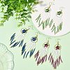 Star Glass Seed Beaded Dangle Tassel Earrings EJEW-MZ00777-1