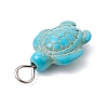 Dyed Synthetic Turquoise Pendants PALLOY-JF02924-02-5