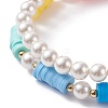 Polymer Clay Heishi Beads Stretch Bracelets Set BJEW-TA00037-4