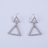 Triangle Brass Dangle Stud Earrings KM2949-3