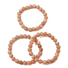 8MM Natural Sunstone Round Beaded Stretch Bracelets for Women GG-CBA3F02-11A-4