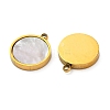 Ion Plating(IP) 304 Stainless Steel Pave Natural Shell Charms STAS-Z100-01G-02-2