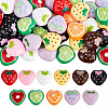 40Pcs Printed Opaque Acrylic Beads MACR-PA0001-76-1