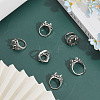 CHGCRAFT 6Pcs Adjustable Alloy Finger Ring Findings FIND-CA0007-36-4