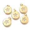 Brass Micro Pave Clear Cubic Zirconia Pendants ZIRC-O036-57G-2