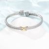 Duo Tone 304 Stainless Steel Infinity Twisted Open Cuff Bangles for Women SA-CBA2192-04GP-2