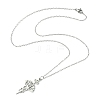 304 Stainless Steel Lotus Pendants Necklaces NJEW-JN04561-01-1