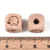 Engraved Beech Wood Beads WOOD-N015-08D-3