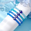 Cat Eye Beads Stretch Bracelets BJEW-JB10969-3