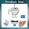 2Pcs Glass Heart Pendant Decorations HJEW-SP0001-22A-2