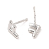 Brass Hollow Out Initial Letter Stud Earrings for Women EJEW-A044-01P-F-2