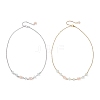 2Pcs 2 Colors Crackle Glass Rondelle Beaded Necklaces NJEW-JN05485-2