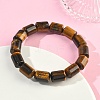 Column Natural Tiger Eye Beads Stretch Bracelets for Women Men BJEW-A148-01A-21-3