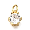 Brass Pave Cubic Zirconia Pendants KK-V002-23G-01-1