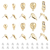 CHGCRAFT 40Pcs 5 Style Alloy Stud Earring Findings FIND-CA0003-29-1