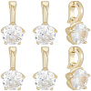 8Pcs Brass Micro Pave Cubic Zirconia Charms KK-BBC0021-32-7
