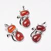 Natural & Synthetic Mixed Stone Kitten Pendants G-G713-B-2