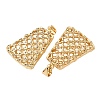 Brass Micro Pave Clear Cubic Zirconia Pendants KK-B184-01G-04-2
