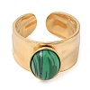 Oval Natural Malachite Finger Rings RJEW-Z057-12G-03-2