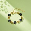 Star Synthetic Blue Goldstone Link Bracelets BJEW-JB08751-5