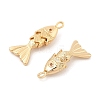 Brass Micro Pave Clear Cubic Zirconia Pendants X-KK-C080-02A-G-2