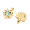 Valentine's Day Brass Micro Pave Clear Cubic Zirconia Pendants ZIRC-F148-12B-G-2