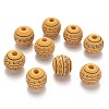 Painted Natural Wood Beads X-WOOD-N006-02A-09-1