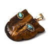 Natural Tiger Eye & Synthetic Turquoise Pendants G-Z090-02G-03-2