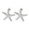 304 Stainless Steel Starfish Stud Earrings EJEW-Z135-02P-03-4