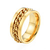 201 Stainless Steel Curb Chain Finger Ring for Women RJEW-N043-30LG-1