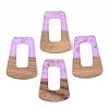 Transparent Resin & Walnut Wood Pendants LS-RESI-S389-034A-B01-1