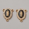 Zinc Alloy Enamel Religion Oval with Virgin Mary Chandelier Component Links FIND-WH0366-384G-06-1