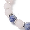 3Pcs 3 Styles Frosted Natural & Synthetic Mixed Gemstone Round Beaded Stretch Bracelets for Women Men BJEW-JB12471-5