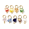 Electroplate Glass Triangle Links Connector Charms PALLOY-JF04410-1