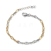 304 Stainless Steel Dapped Chains Bracelets for Women BJEW-D466-08A-GP-2