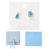 Brass Enamel Stud Earrings EJEW-TADJ0001-02-1