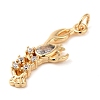 Rack Plating Brass Micro Pave Cubic Zirconia Pendants KK-P241-06G-2