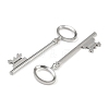 Tibetan Style Alloy Skeleton Key Large Pendants TIBEP-S105-P-RS-2