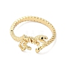 Dinosaur Skeleton Brass Open Cuff Ring for Women RJEW-A040-02G-2
